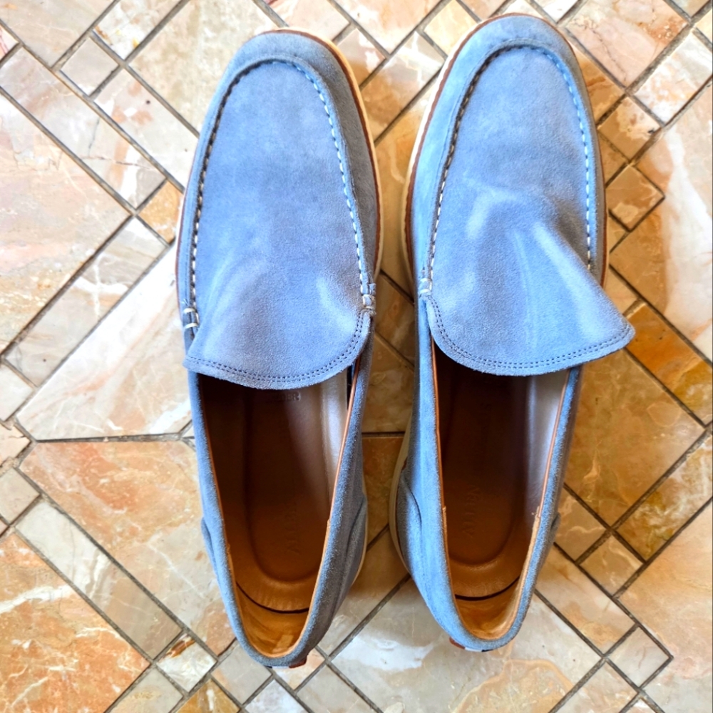 Allen Edmonds Men's Blue Suede Loafers- Size 10.5 3E - WORN ONCE